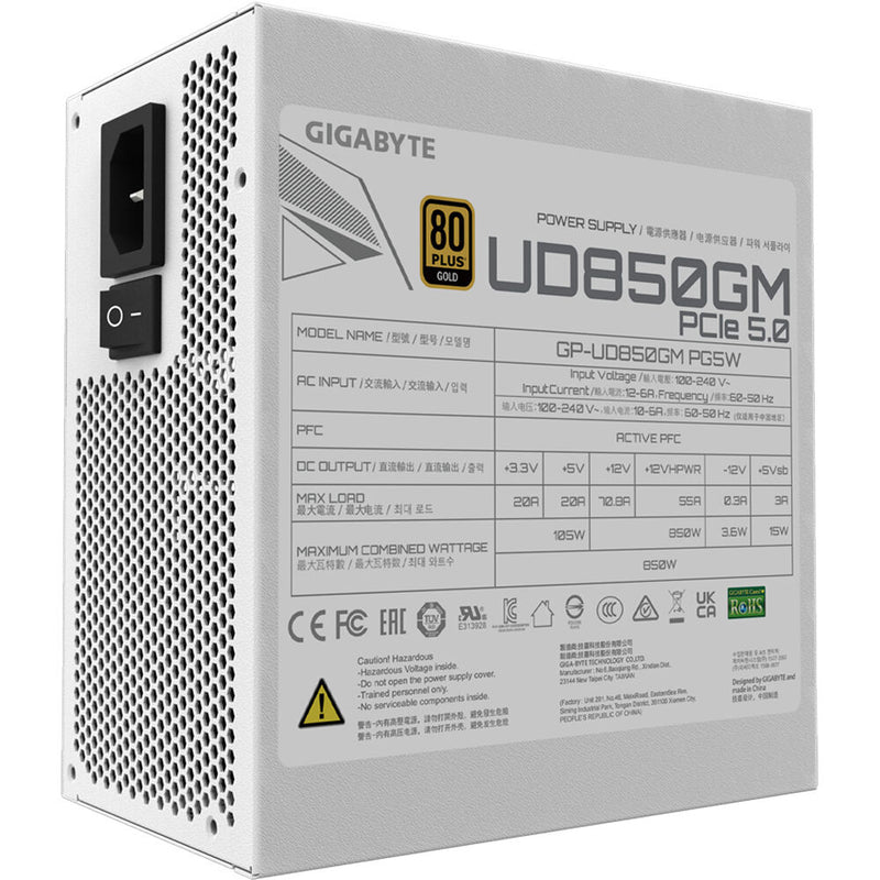 Gigabyte UD850GM PG5 850W 80 PLUS Gold Modular Power Supply (White)