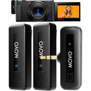 Movo Photo Mini DUO 2-Person Wireless Microphone System for 3.5mm TRS Devices (2.4 GHz)