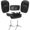 Gemini ES-210MXBLU-ST Portable PA System Pack with 10" Passive Speakers, Powered Mixer, and Stands
