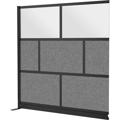 Luxor Modular Room Divider Add-On Wall (70 x 70", Black)