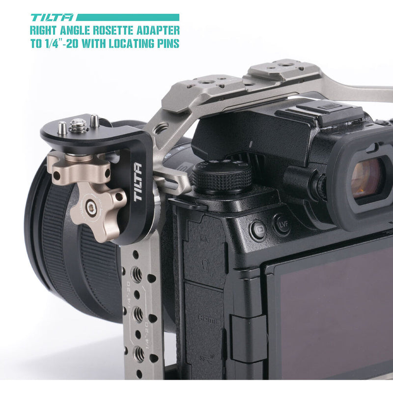 Tilta Right-Angle Rosette Adapter to 1/4"-20 with Locating Pins (Black)