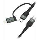 Tera Grand USB-C 2.0 Sync and Charge Cable with Lightning Adapter (6', Black)