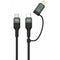 Tera Grand USB-C 2.0 Sync and Charge Cable with Lightning Adapter (6', Black)