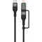 Tera Grand USB-C 2.0 Sync and Charge Cable with Lightning Adapter (6', Black)