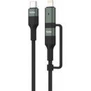 Tera Grand USB-C 2.0 Sync and Charge Cable with Lightning Adapter (6', Black)