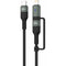 Tera Grand USB-C 2.0 Sync and Charge Cable with Lightning Adapter (6', Black)