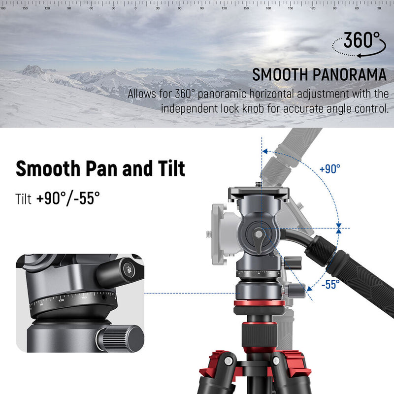 Neewer GM27 Tripod Fluid Head with Leveling Base (Gray)