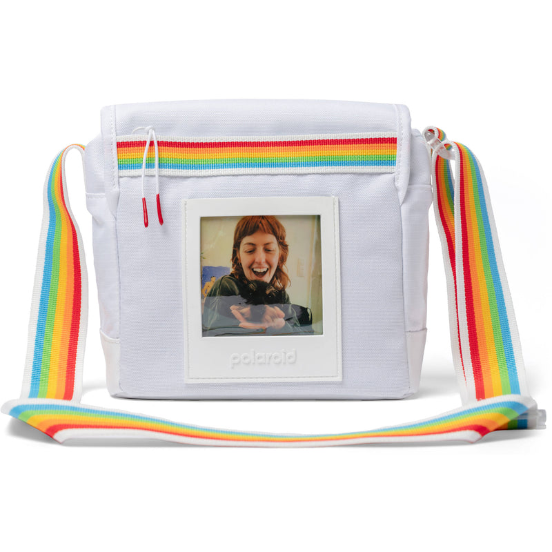 Polaroid Spectrum Box Camera Bag (White with Multicolor Strap)