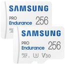 Samsung 256GB PRO Endurance microSDXC Memory Card with SD Adapter (2-Pack)