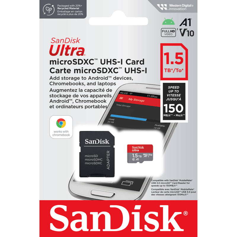 SanDisk 1.5TB Ultra UHS-I microSDXC Memory Card with SD Adapter