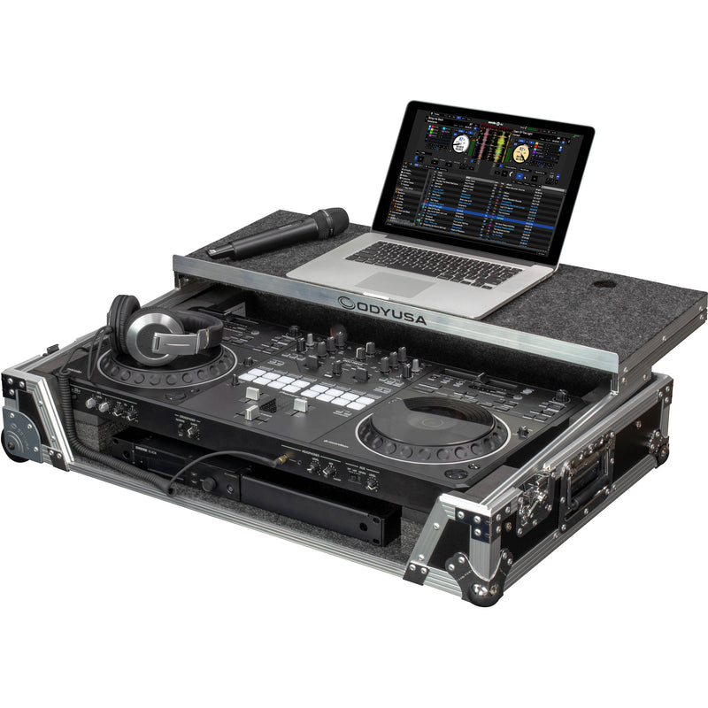 Odyssey 1 RU Case with Wheels and Glide-Style Laptop Platform for DDJ-Rev5