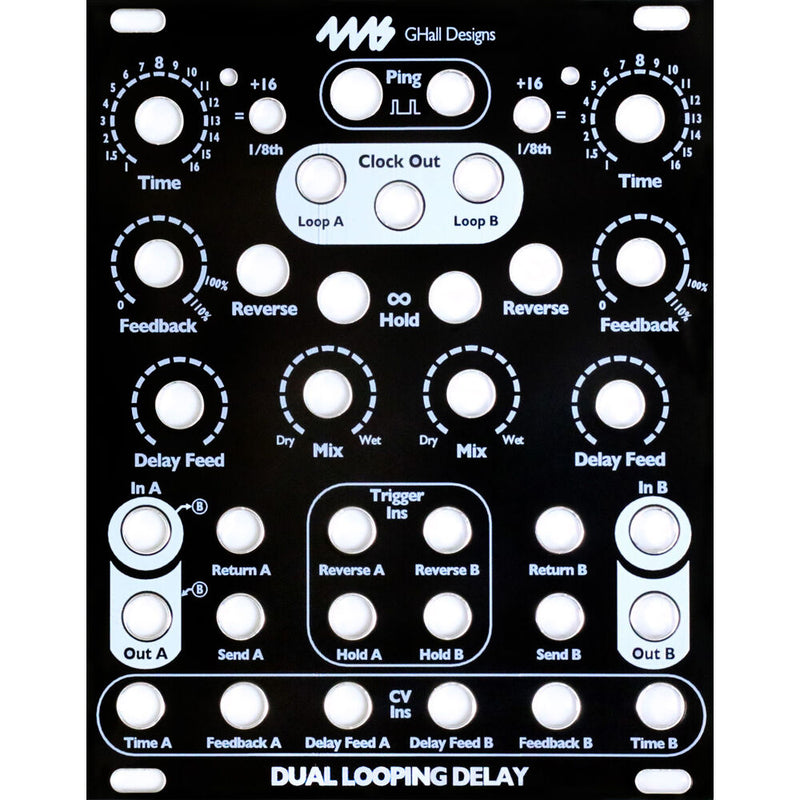 4ms Dual Looping Delay Eurorack Module Faceplate (Black)