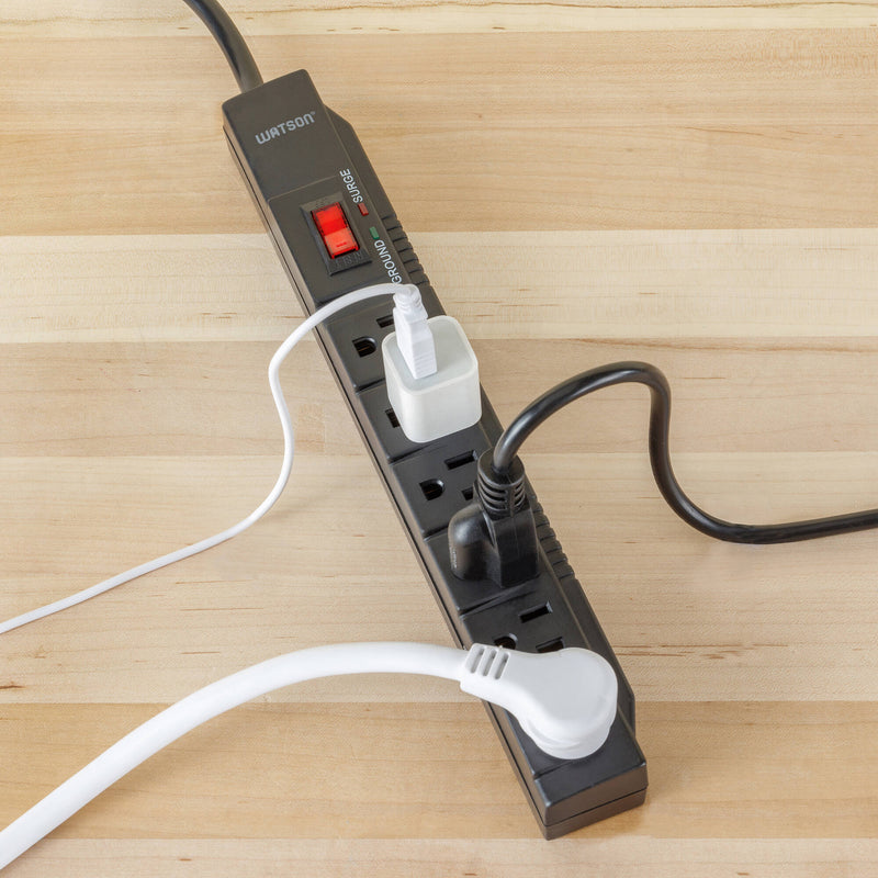 Watson 6-Outlet Surge Protector (1200 Joules, Black)
