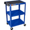 Luxor Adjustable-Height Steel Utility Cart (Royal Blue)