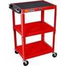 Luxor Adjustable-Height Steel Utility Cart (Red)