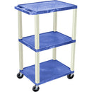 Luxor Three-Shelf Plastic Utility Cart 42" (Blue)