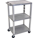 Luxor Three-Shelf Plastic Utility Cart 42" (Gray)