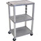 Luxor Three-Shelf Plastic Utility Cart 42" (Gray)
