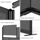 Luxor Modular Room Divider Starter Wall (53" x 48", Black)