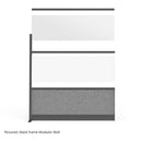 Luxor Modular Room Divider Add-On Wall (53 x 70", Silver, Wide Paneling)