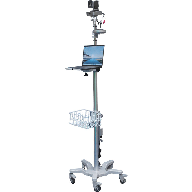 BZBGEAR Medical-Grade Computer Roll Cart with 10x PTZ Camera & Speakerphone