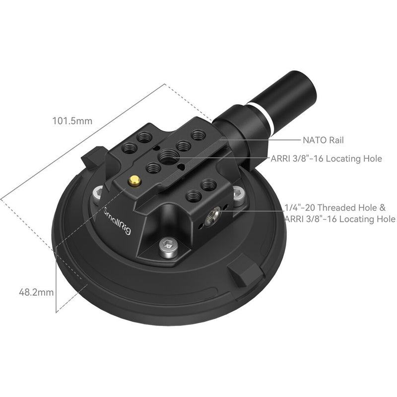 SmallRig 4122B Suction Cup Camera Mount (4")