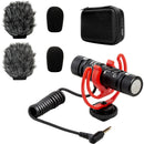 Movo Photo DoubleMic-V2 Two-Sided Supercardioid Video Shotgun Mic for 3.5mm Devices