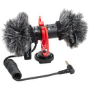 Movo Photo DoubleMic-V2 Two-Sided Supercardioid Video Shotgun Mic for 3.5mm Devices