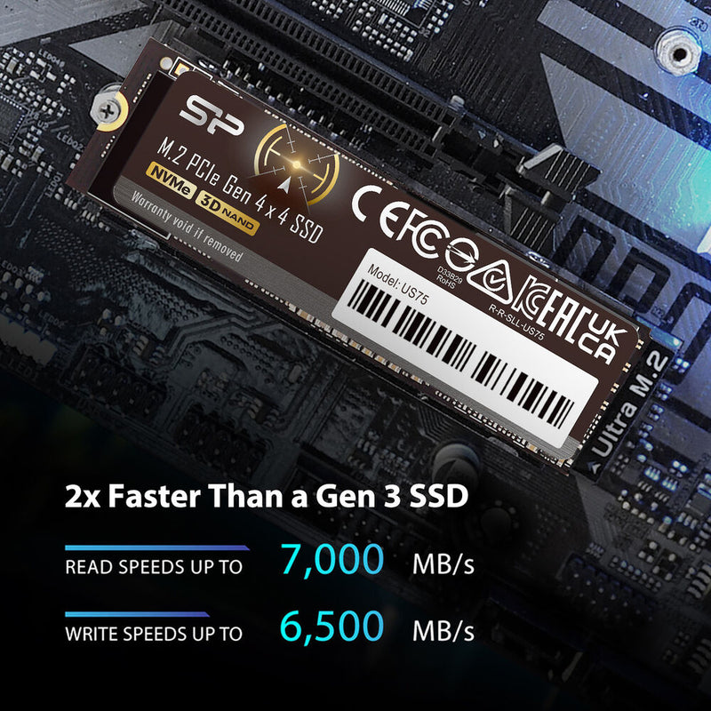 Silicon Power 1TB US75 PCIe 4.0 x4 M.2 Internal SSD