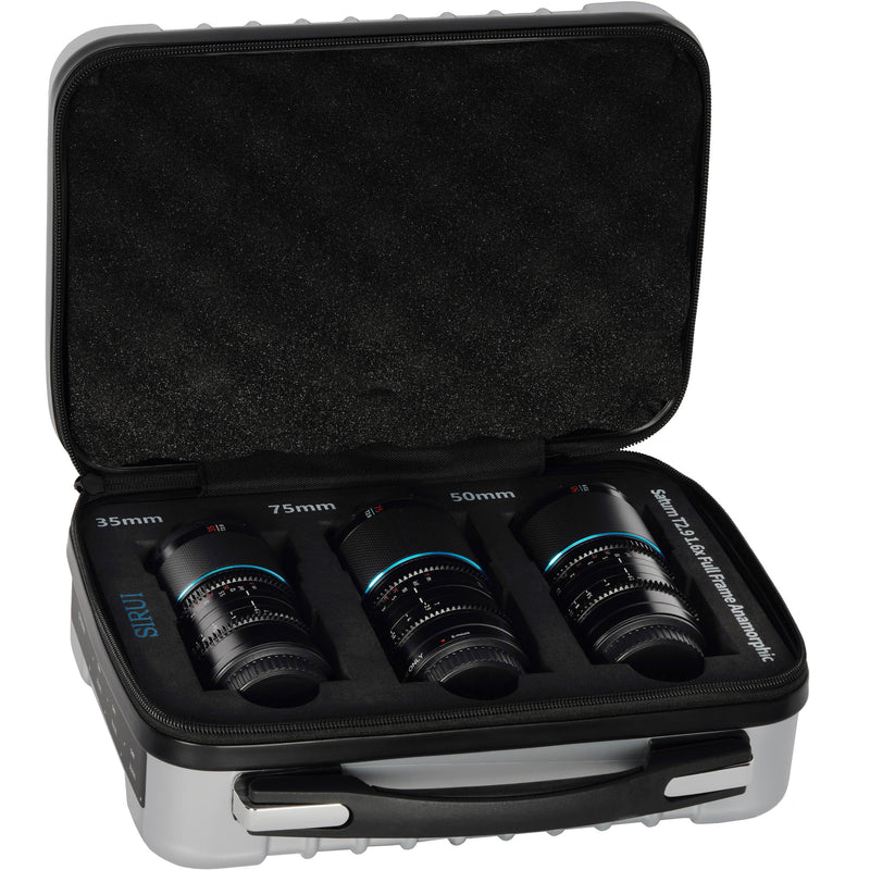 Sirui Saturn T2.9 1.6x Carbon Fiber Full-Frame Anamorphic 3-Lens Set (Canon RF, Blue Flare)
