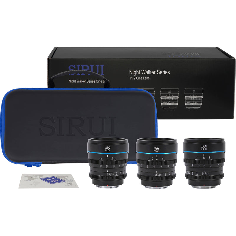 Sirui Night Walker T1.2 S35 Cine 3-Lens Set (Leica L, Black)