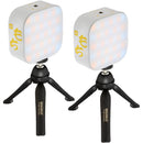 Genaray Mochi On-Camera Mini RGB Light Panel with Mini Tripod (White, 2-Light Kit)