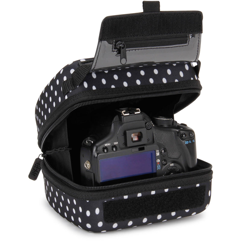 USA GEAR H Series Molded EVA Quick Access SLR Hard Shell Camera Case (Polka Dot)