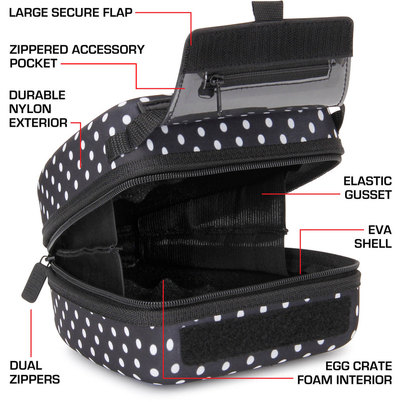 USA GEAR H Series Molded EVA Quick Access SLR Hard Shell Camera Case (Polka Dot)
