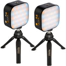 Genaray Mochi On-Camera Mini RGB Light Panel with Mini Tripod (Black, 2-Light Kit)
