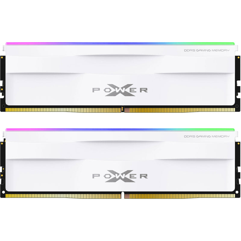 Silicon Power 64GB Zenith RGB 6000 MHz DDR5 Desktop Memory Kit (2 x 32GB, White)