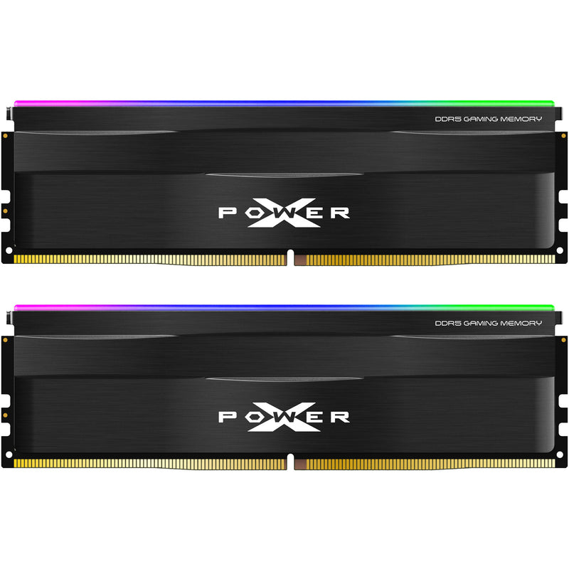 Silicon Power 64GB Zenith RGB 6000 MHz DDR5 Desktop Memory Kit (2 x 32GB, Black)