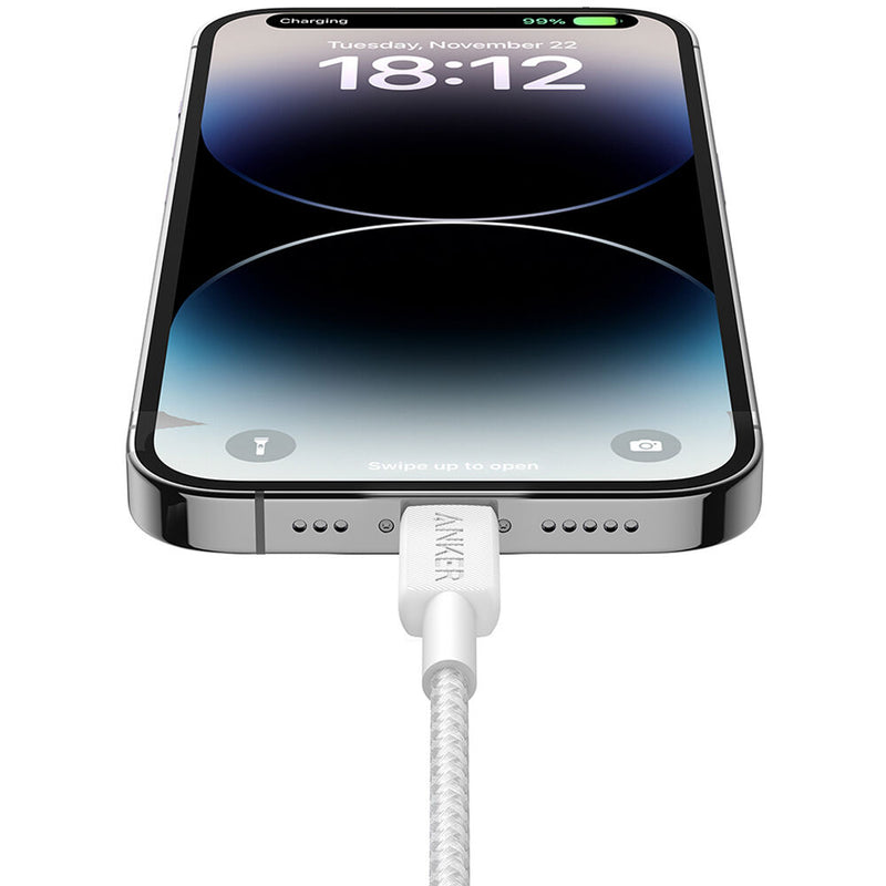 ANKER Bio-Braided USB-C to Lightning Cable (White, 10')