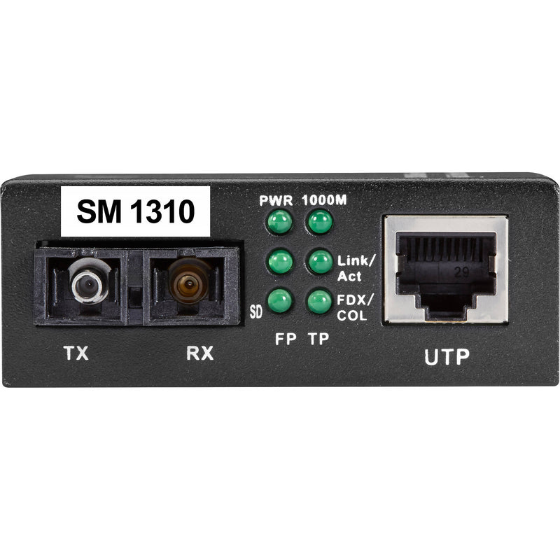 Black Box Pure Networking Gigabit Ethernet Single Mode SC Fiber Media Converter