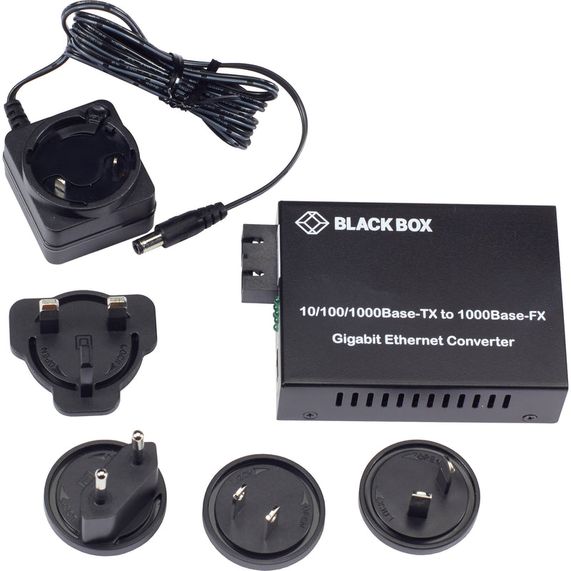 Black Box Pure Networking Gigabit Ethernet Single Mode SC Fiber Media Converter