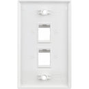 Simply45 S45-3202W-25 2-Port Single-Gang Keystone Wall Plate (White, 25-Pack)