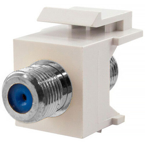 Simply45 F-Connector 3 GHz Keystone Snap-In Inserts (White, 25-Pack)