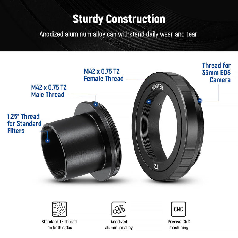 Neewer LA-05 T Ring Adapter for Canon EOS EF-Mount Cameras