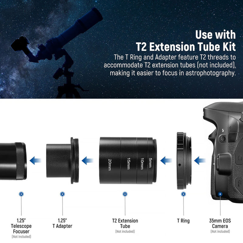 Neewer LA-05 T Ring Adapter for Canon EOS EF-Mount Cameras