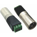American Recorder 3-Pin XLR Male to Screw Terminal Adapter