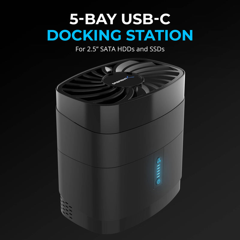 Sabrent 5-Bay USB-C Docking Station for 2.5" SATA HDDs and SSDs
