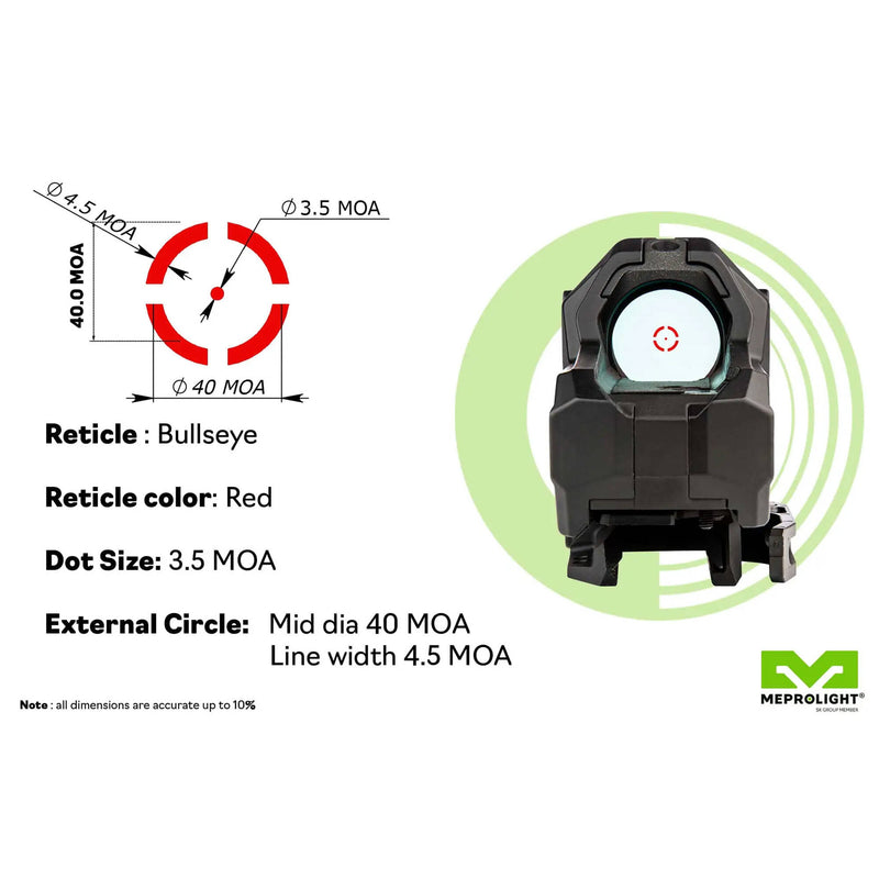 Meprolight Mepro22 Bullseye 3.5/40 Red Self-Illuminated Reflex Sight