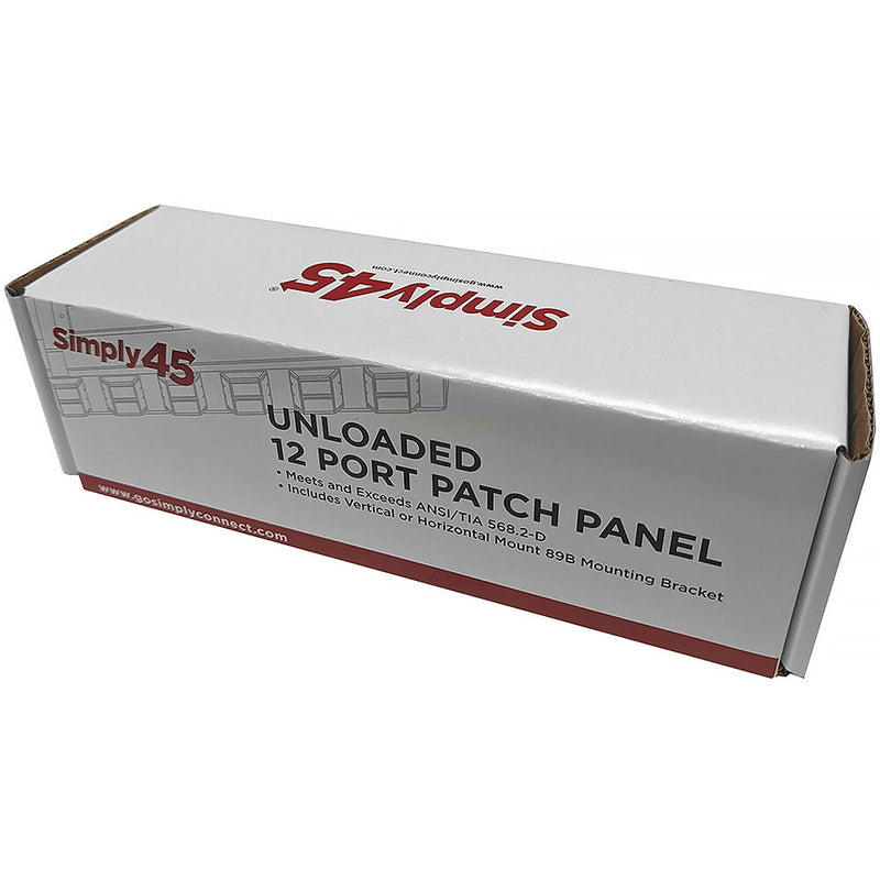 Simply45 12-Port Unloaded UTP Keystone Patch Panel (Black)
