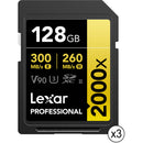 Lexar 128GB Professional 2000x UHS-II SDXC Memory Card (3-Pack)