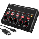 Pyle Pro PMAX4 4-Channel Compact Streaming Line Mixer with Bluetooth